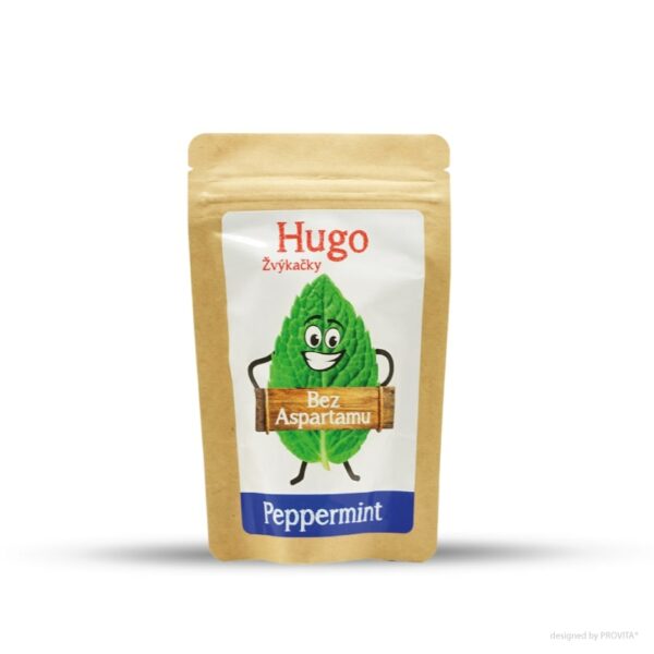 Žvýkačky peppermint bez aspartamu 9g HUGO