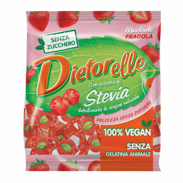 Bonbóny jahoda se slad. VEGAN 70g DIETORELLE