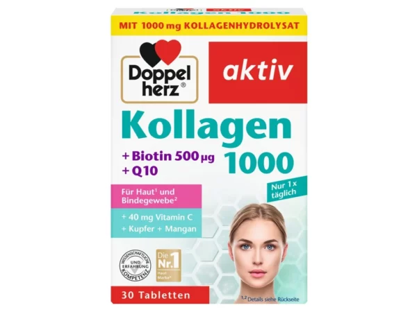 DoppelHerz Kollagen 1000 + biotin, Q10, 30 tablet