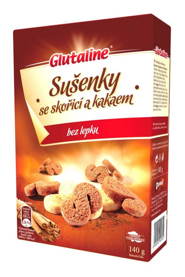 Glutaline sušenky se skořicí a kakaem bez lepku 120g Druid