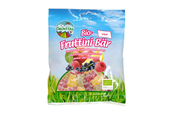 Bonbóny ovoc. Medvídci Fruttini bez žel. BIO, vegan - Ökovital 80g