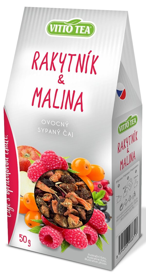 Čaj ovocný Rakytník & Malina 50g VITTO TEA